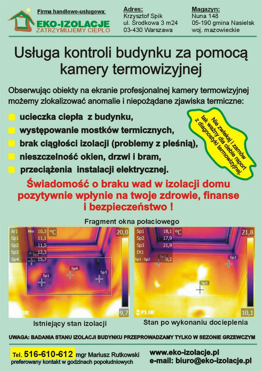 Badanie kamerą termowizyjną – Termowizja Warszawa